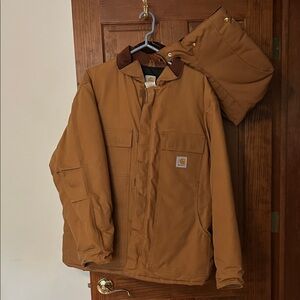 Carhartt Men's Tan Field Jacket with Removable Hood
